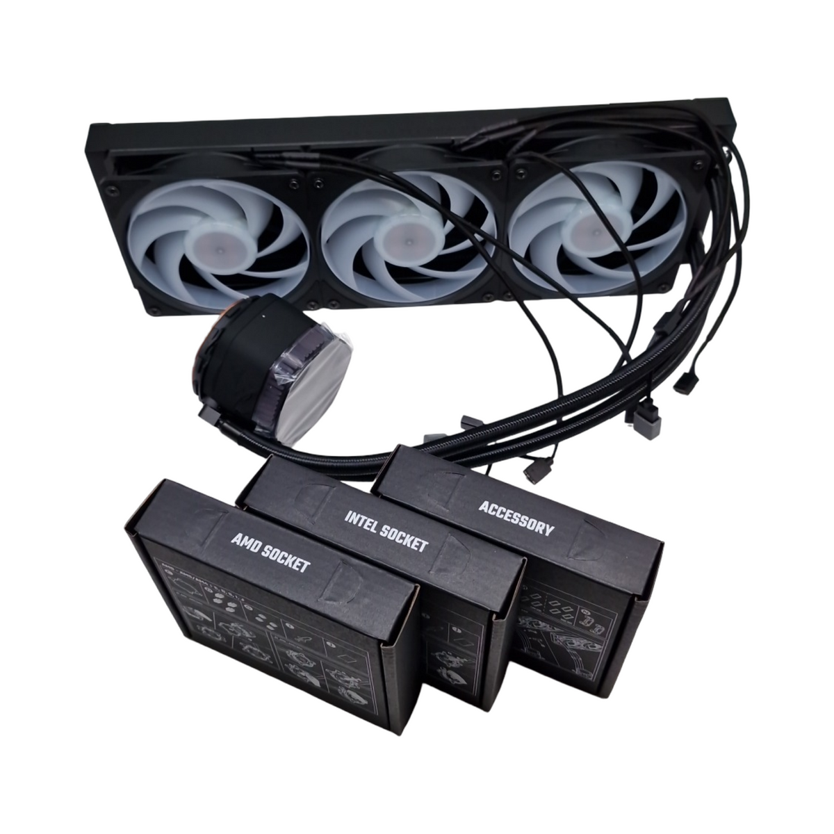 Cooler Master MasterLiquid 360 Ion Wasserkühlung CPU LCD-Display 2.1 Zoll AIO Dualkammer-Pumpe Gen X Mobius Lüfter 1