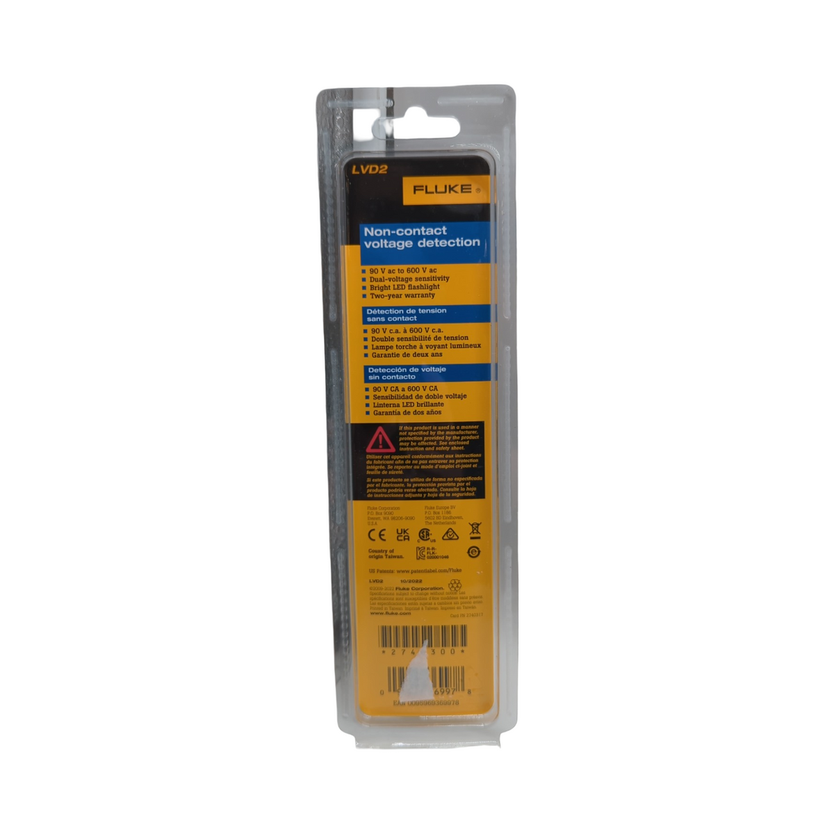 Fluke Detector kompakt schwarz mit Taschenlampe