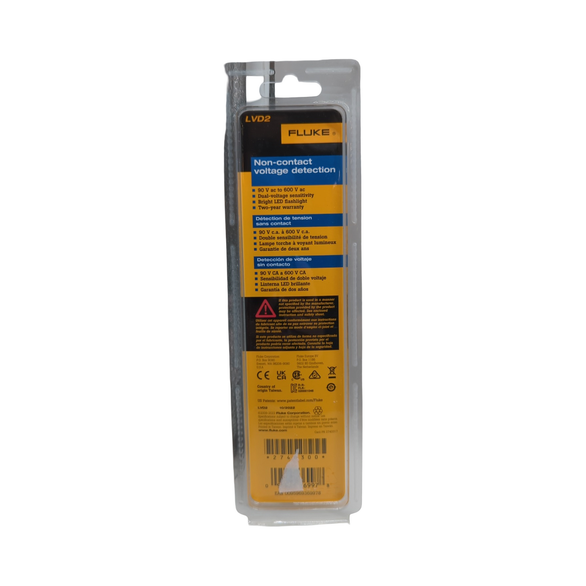 Fluke Detector kompakt schwarz mit Taschenlampe