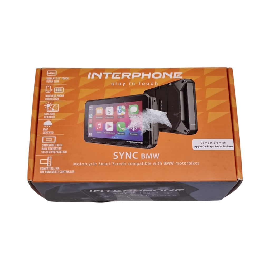 INTERPHONE SYNC55B Motorrad Bildschirm 5,5 Zoll Wi-Fi Bluetooth kompatibel mit Apple CarPlay Android Auto el