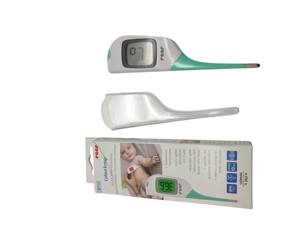 Reer Digitales Fieberthermometer ColourTemp Baby großes Display Fieberalarm