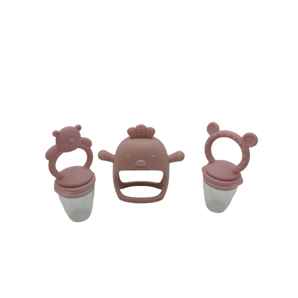 CLDY Baby-Fruchtschnuller mit Nahrungsaufbewahrung 3 Silikonsauger ab 3 Monate