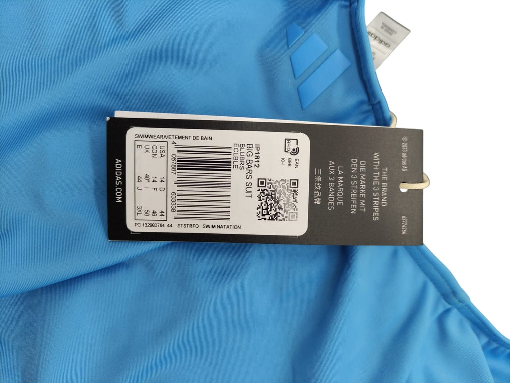 adidas Big Bars Damen Badeanzug Sport Schwimmanzug Größe 40 Blau