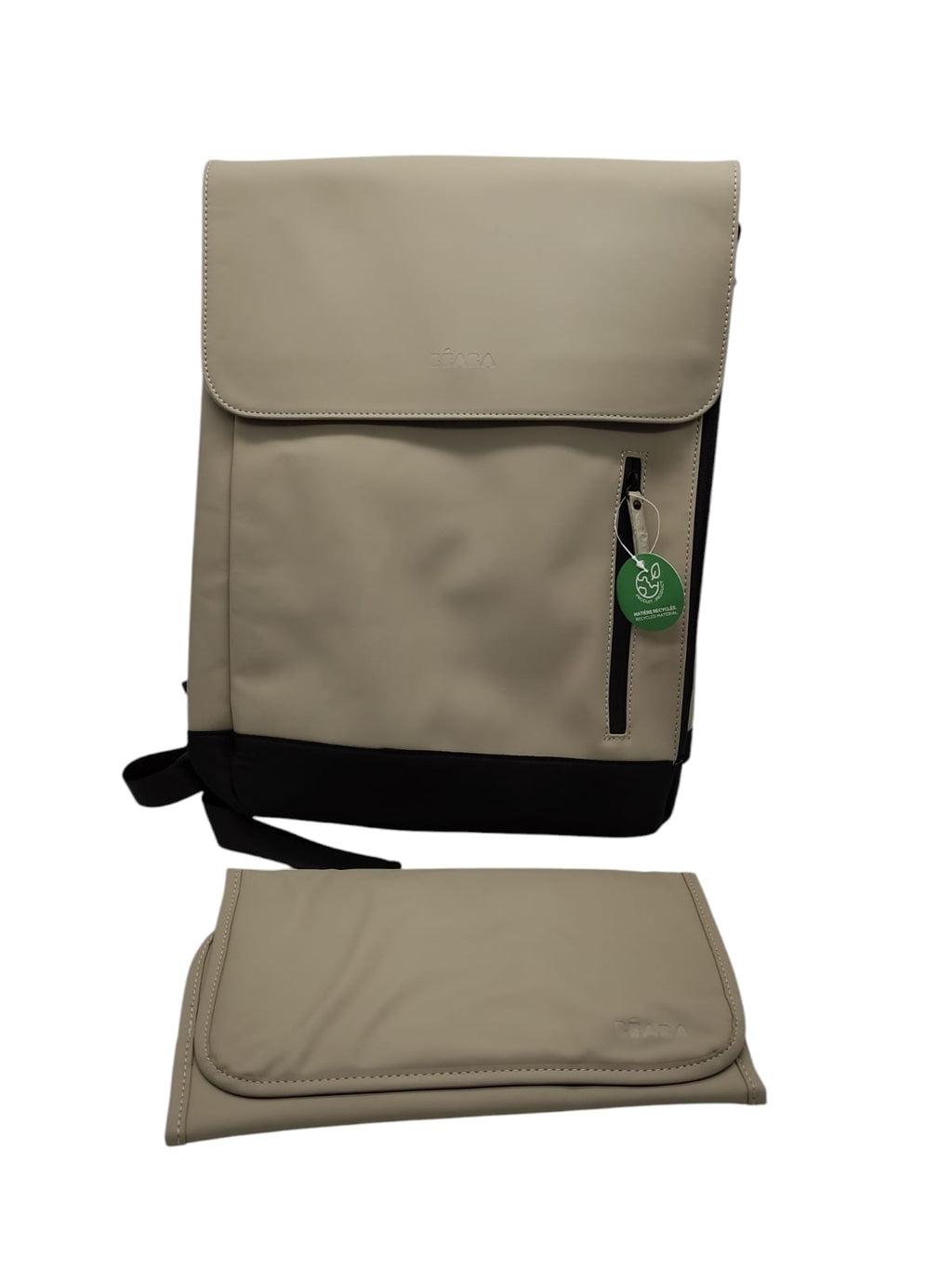 BÉABA Waterproof Diaper Backpack 11 Pockets Changing Mat Beige