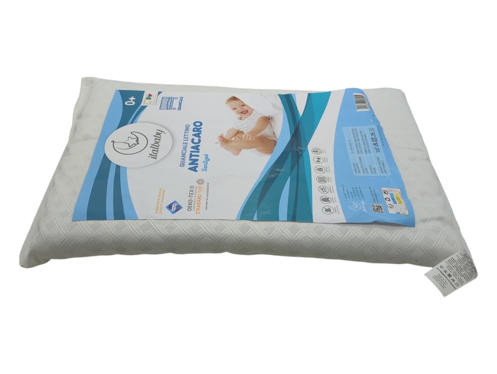 Italbaby Guanciale Lettino Antimilben Kissen Kinderbett beige 38×58×5 cm