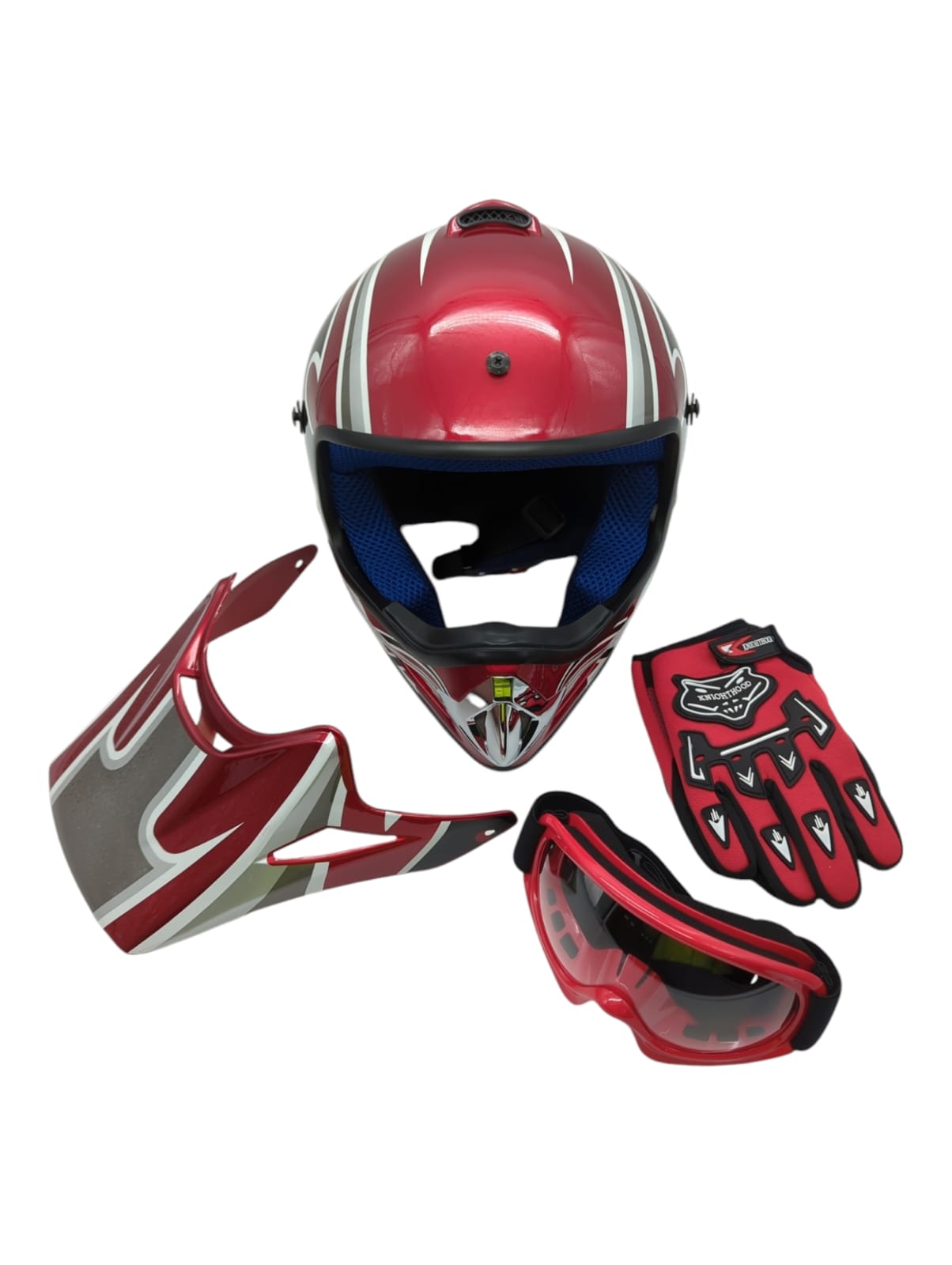 Samger DOT Jugend Offroad Motocross Helm rot Größe L