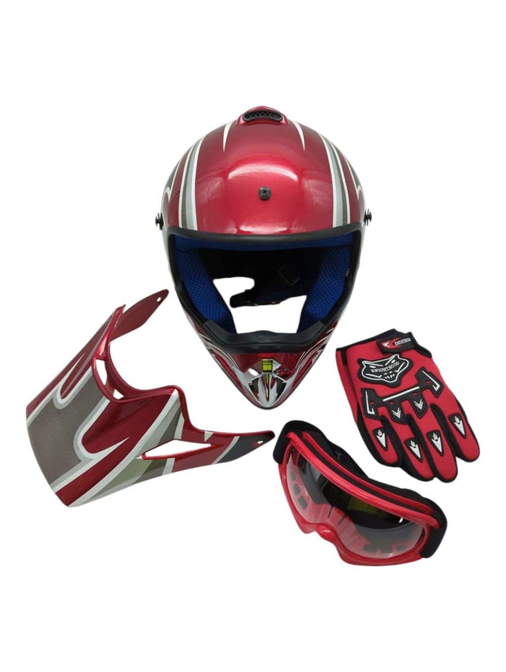 Samger DOT Jugend Offroad Motocross Helm rot Größe L