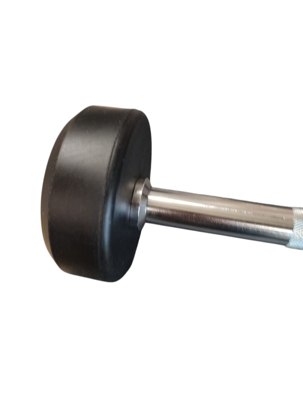 Hit Fitness Kurzhantel 10kg Rundgummi Endhantel Schwarz Chrom