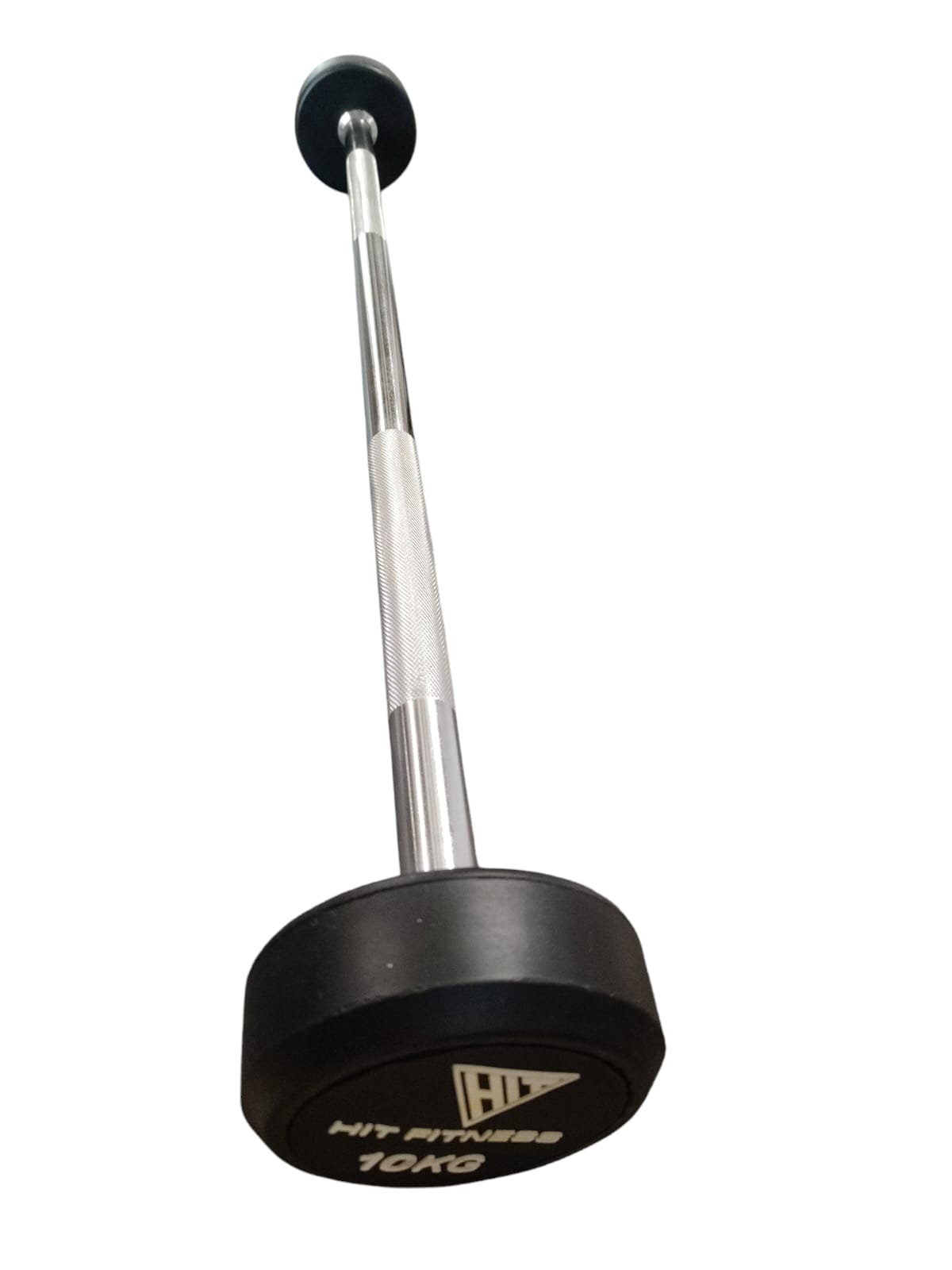 Hit Fitness Kurzhantel 10kg Rundgummi Endhantel Schwarz Chrom