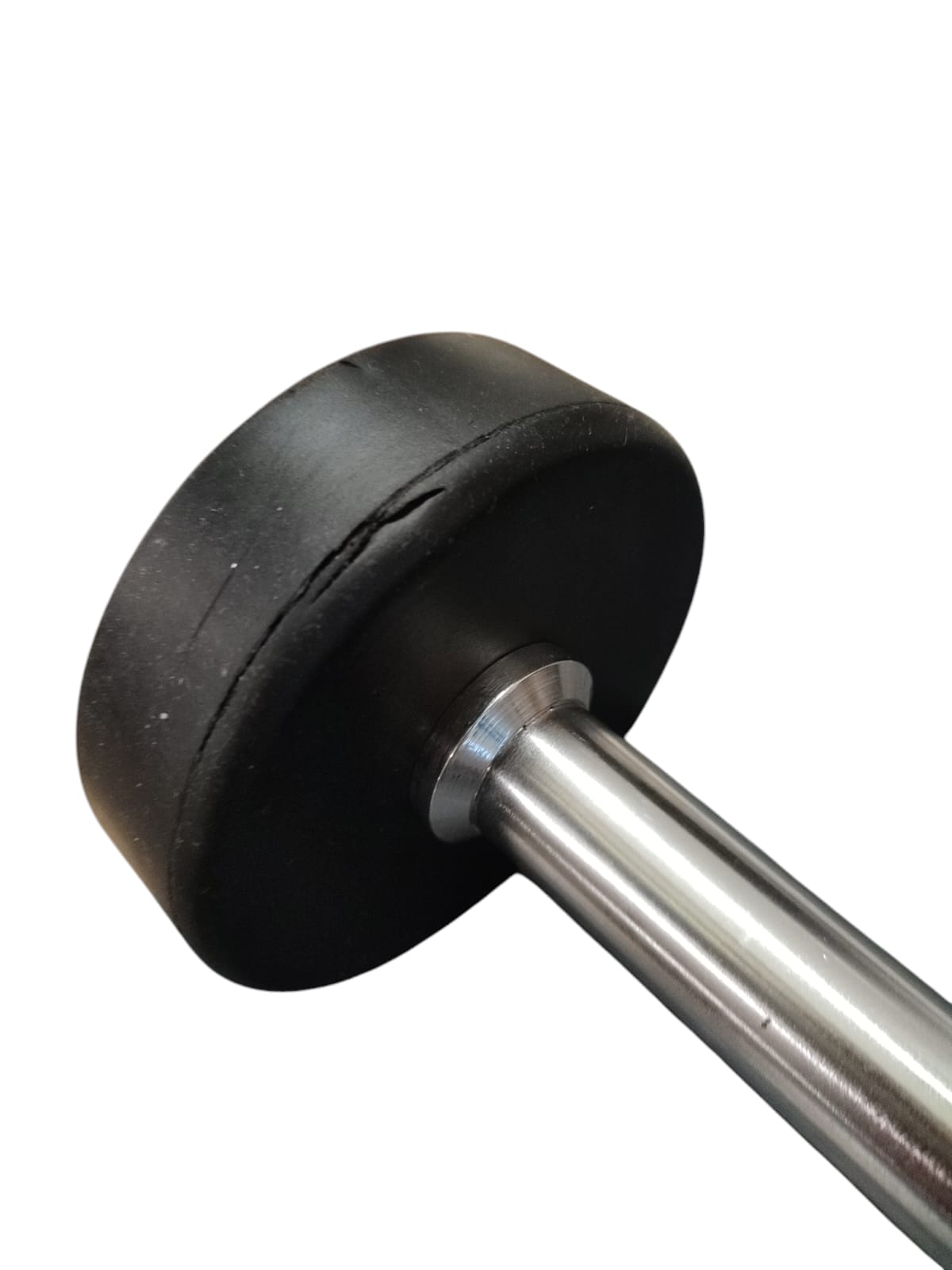 Hit Fitness Kurzhantel 10kg Rundgummi Endhantel Schwarz Chrom