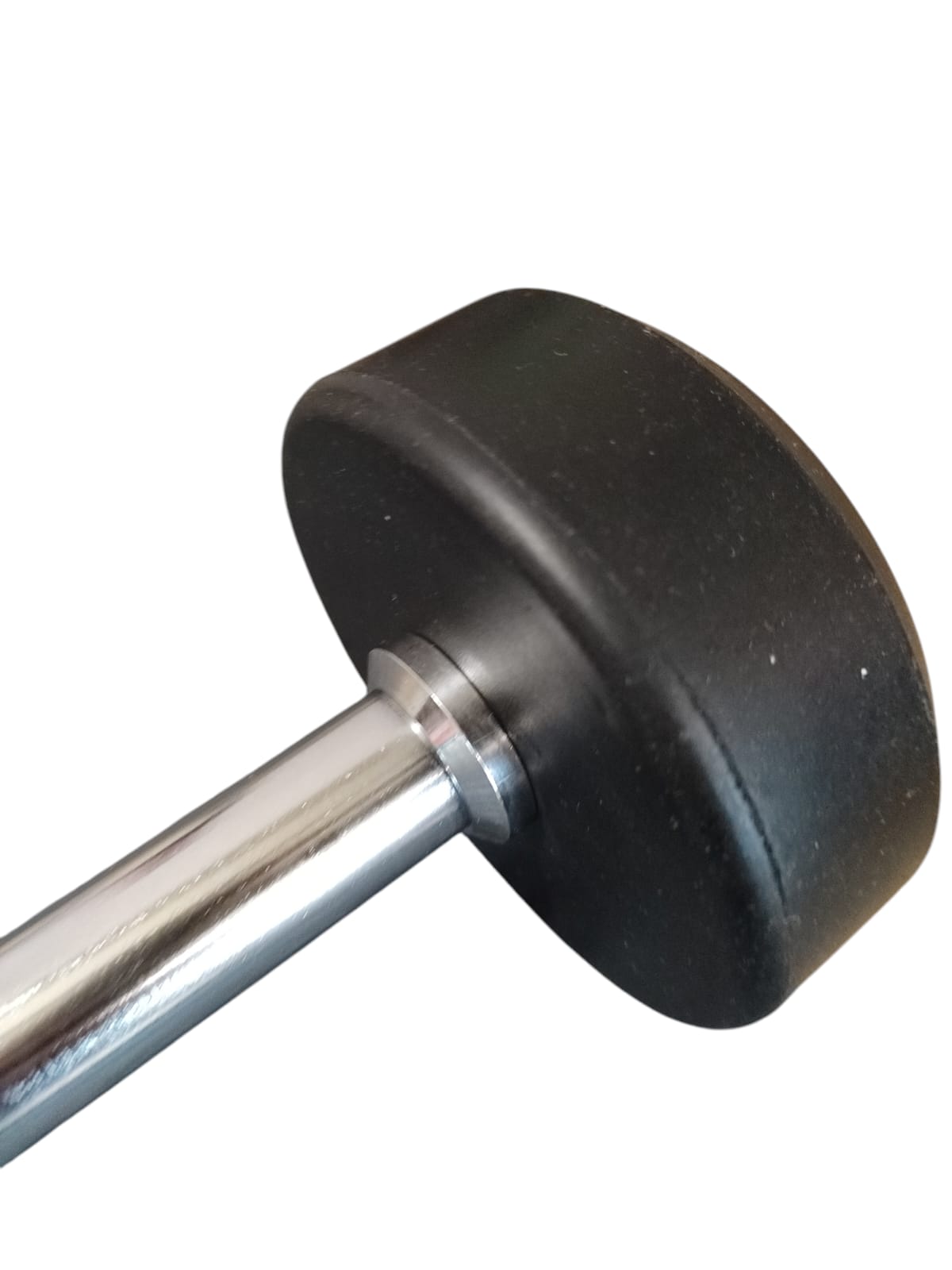 Hit Fitness Kurzhantel 10kg Rundgummi Endhantel Schwarz Chrom