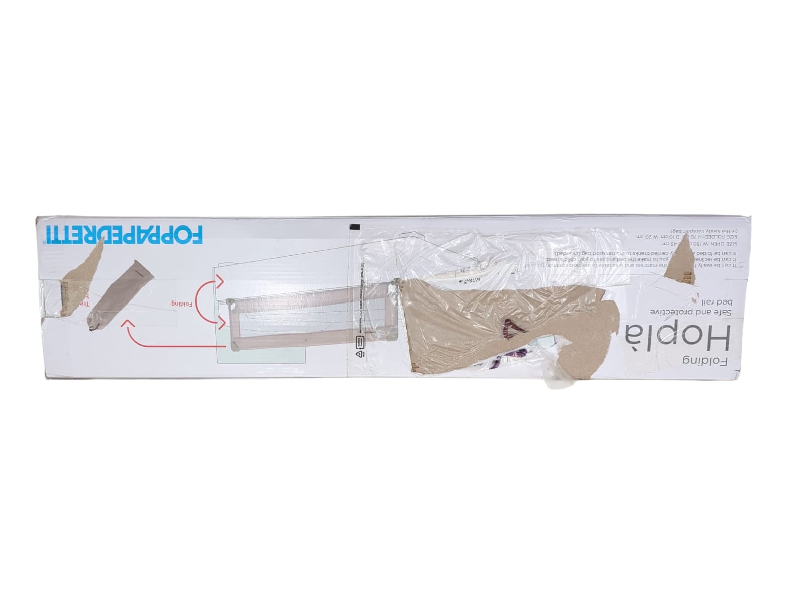 Foppapedretti Hoplà Bettgitter Kinder klappbar 150 x 43 cm Sandfarben
