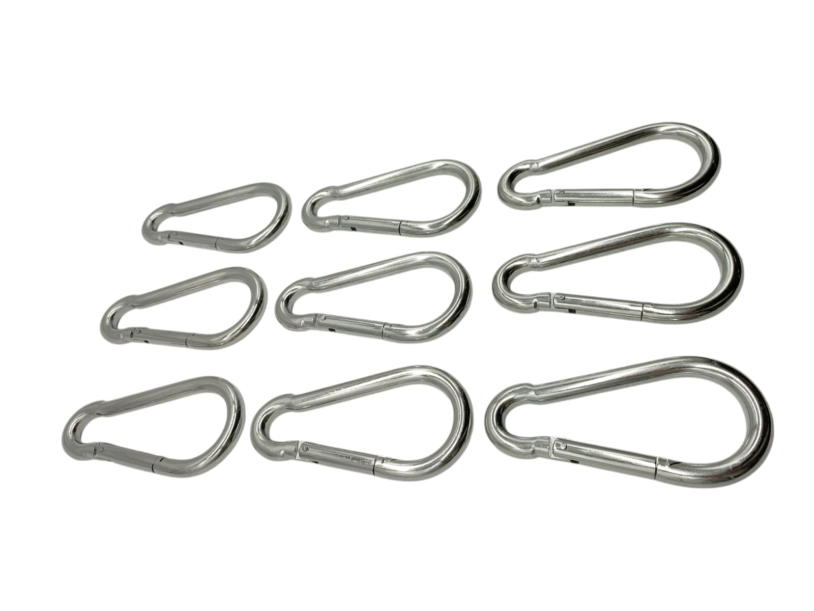 C.P. Sports Carabiner Set 9 Pieces up to 230 kg Snap Hooks