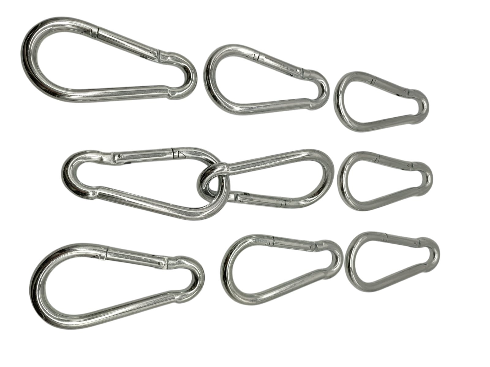 C.P. Sports Carabiner Set 9 Pieces up to 230 kg Snap Hooks