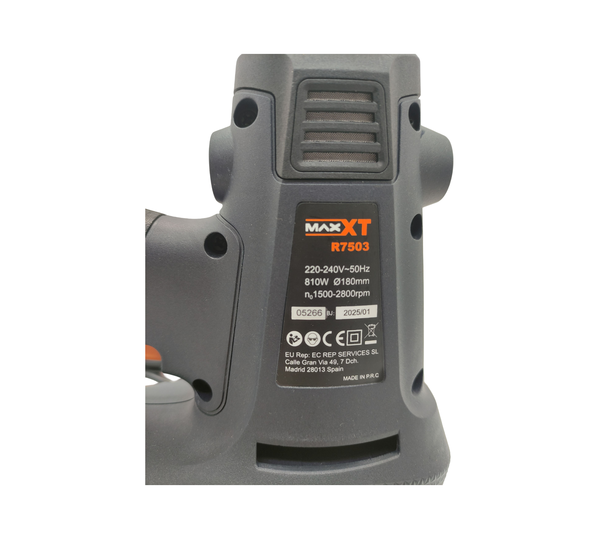 MAXXT Handschleifmaschine 810 W 1500–2800 RPM mit Absaugung