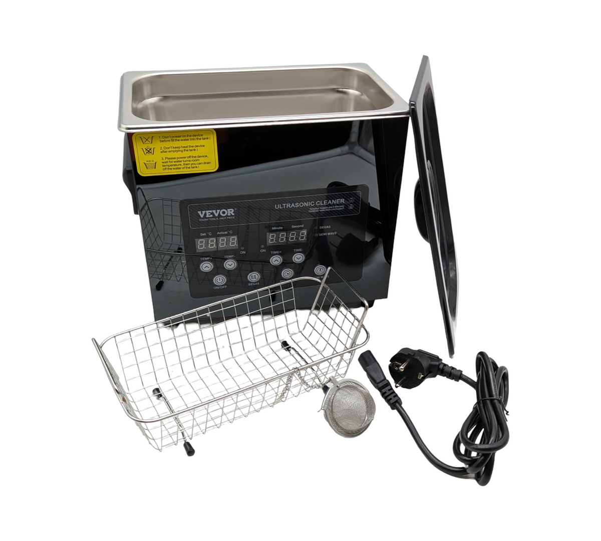VEVOR Ultraschallreiniger 3L 120W mit 200W Heizfunktion Edelstahlgerät
