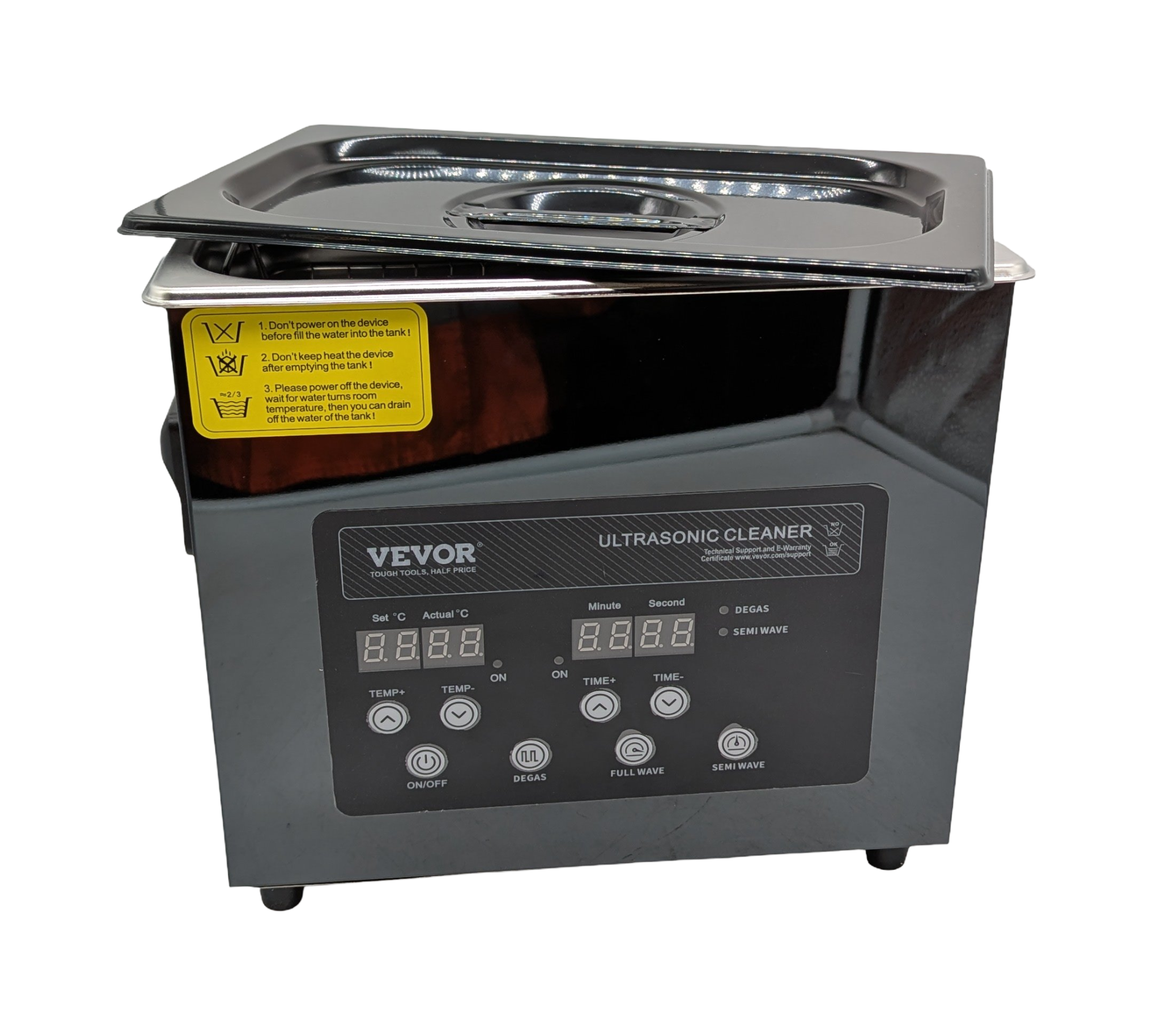 VEVOR Ultraschallreiniger 3L 120W mit 200W Heizfunktion Edelstahlgerät