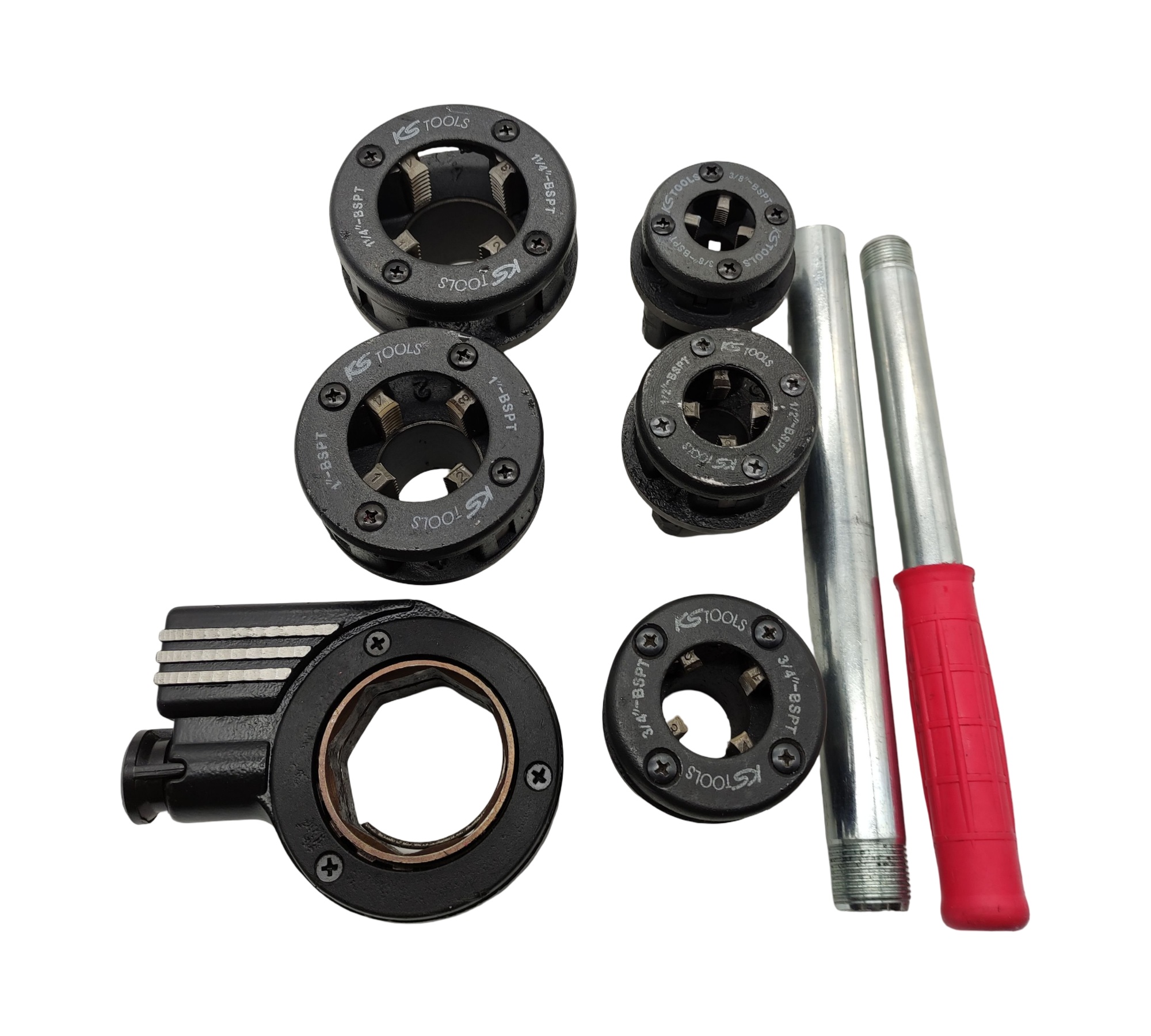 KS TOOLS 903.3300 Handgewindeschneidsatz BSPT 3/8-1-11/4