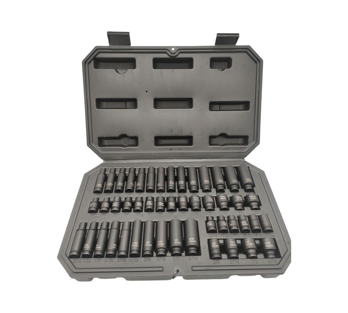 VEVOR Schlagschrauber-Nusskasten 1/4" 48-tlg SAE 3/16-9/16 4-15mm
