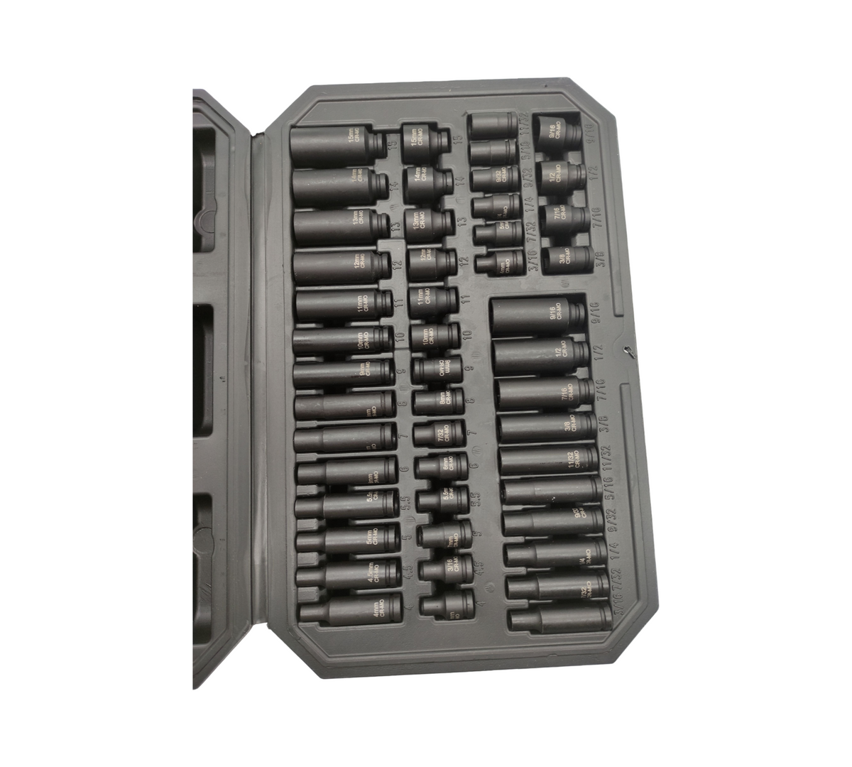 VEVOR Schlagschrauber-Nusskasten 1/4" 48-tlg SAE 3/16-9/16 4-15mm