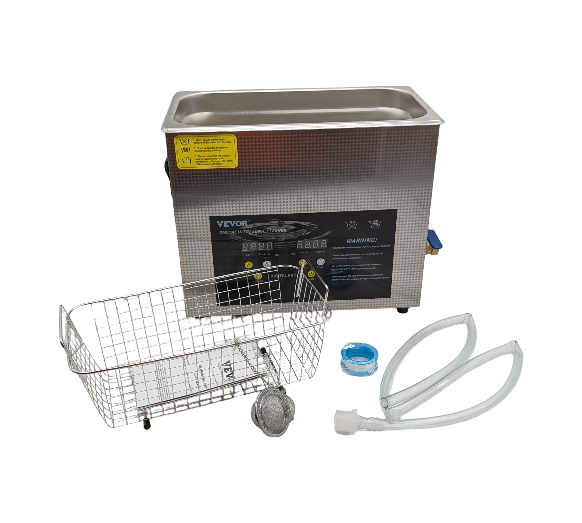 VEVOR Ultraschallreiniger 6L 200W Heizung 180W Ultraschall digital
