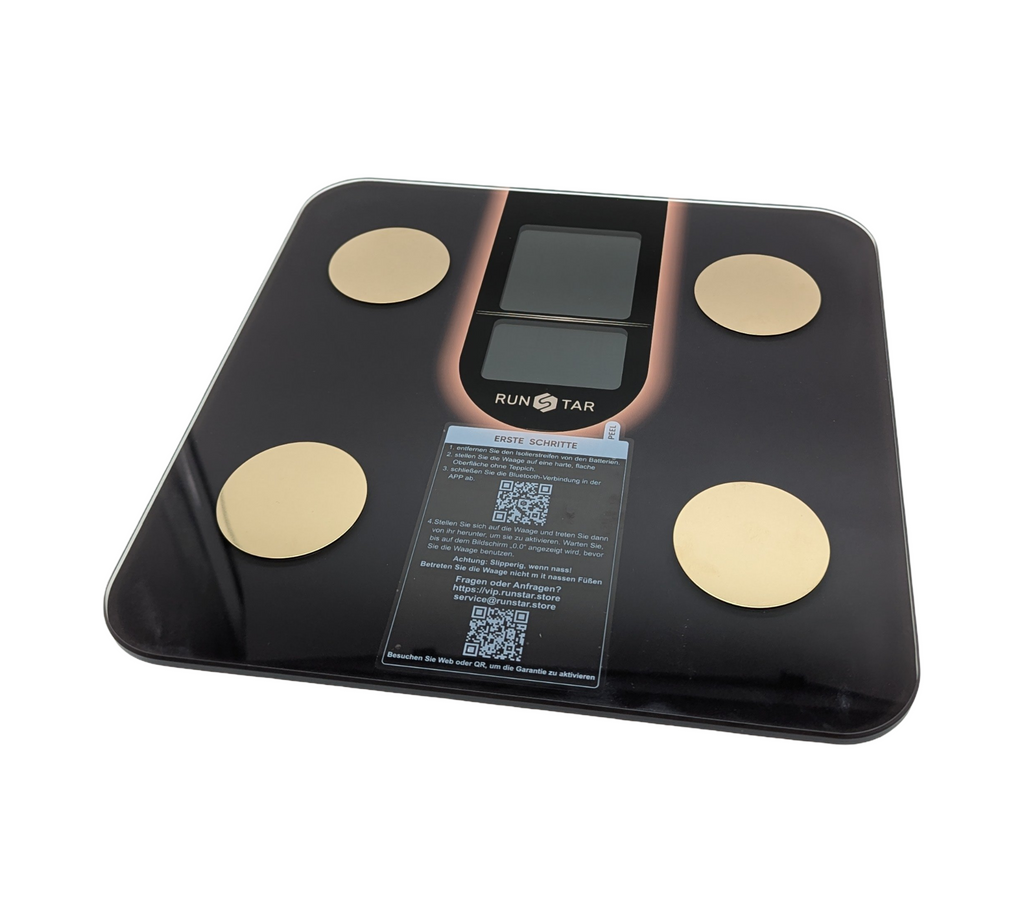 RunSTAR Digitale Körperfettwaage 8-in-1 Gewicht, BMI, Fettanteil