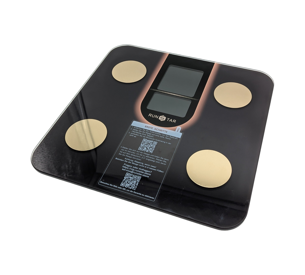 RunSTAR Digitale Körperfettwaage 8-in-1 Gewicht, BMI, Fettanteil