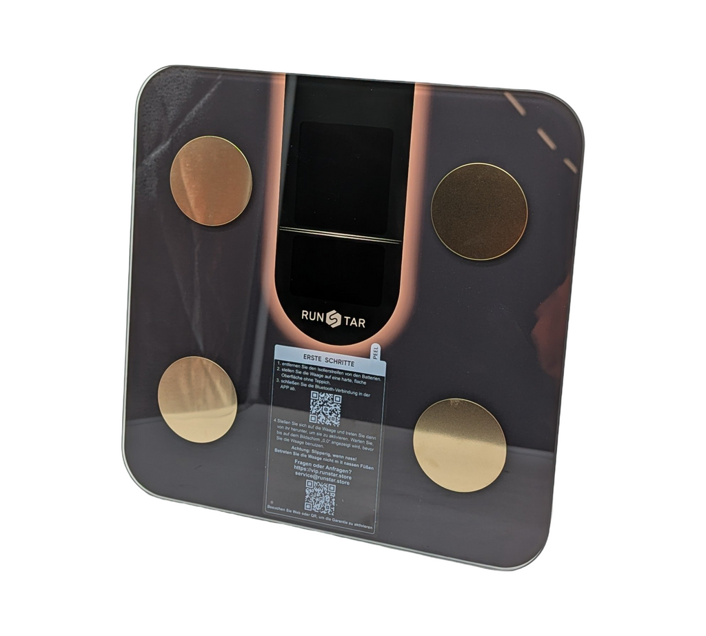 RunSTAR Digitale Körperfettwaage 8-in-1 Gewicht, BMI, Fettanteil
