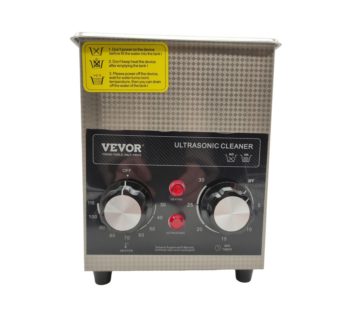 VEVOR Ultraschallreiniger 2L digital mit Heizfunktion Timer Korb 60W
