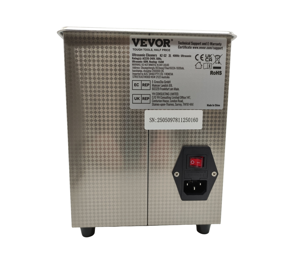 VEVOR Ultraschallreiniger 2L digital mit Heizfunktion Timer Korb 60W
