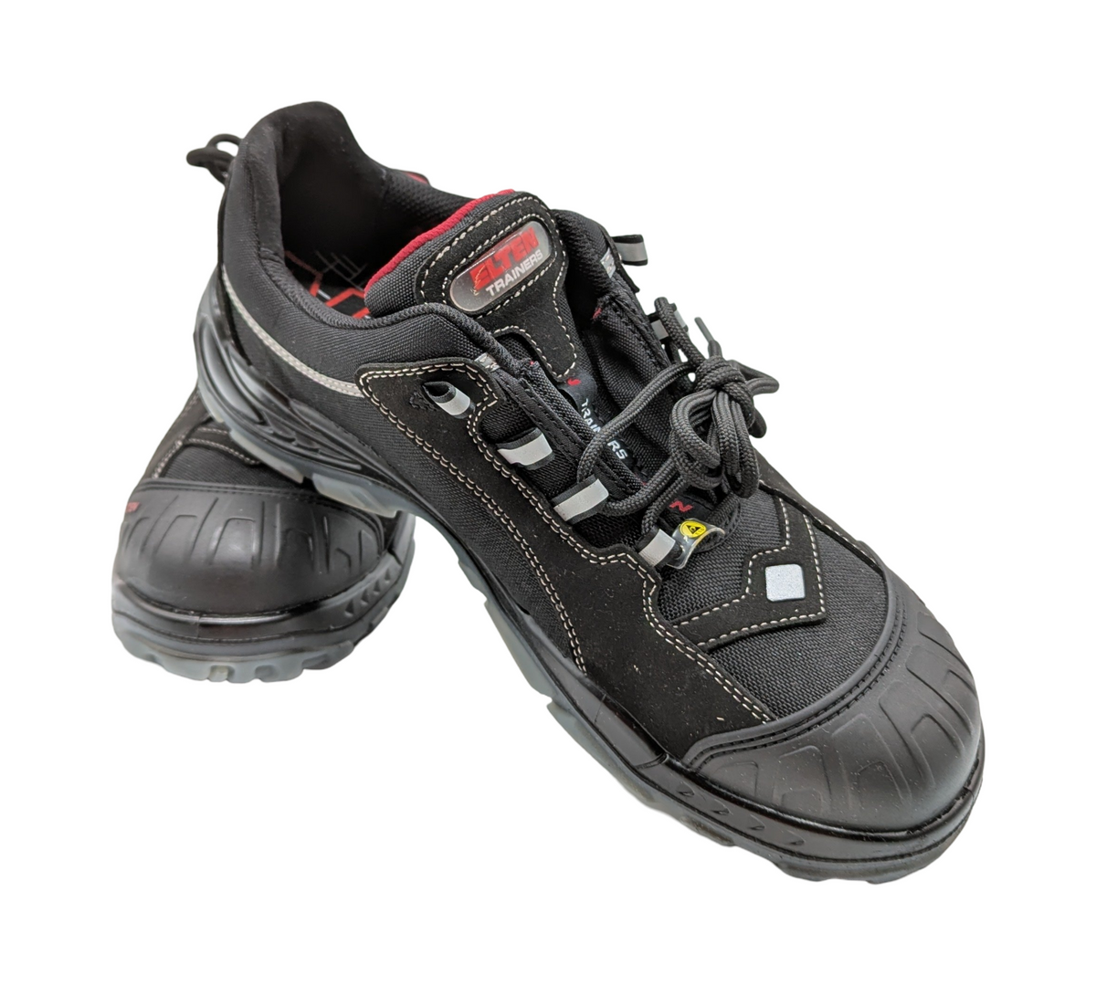 ELTEN SENEX Pro Sicherheitsschuhe ESD S3 Schwarz Rot durchtrittsicher Zehenkappe Größe 45