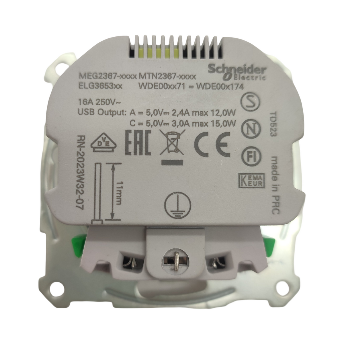 Schneider Merten MEG2367-0325 Schuko USB A+C Aktivweiß