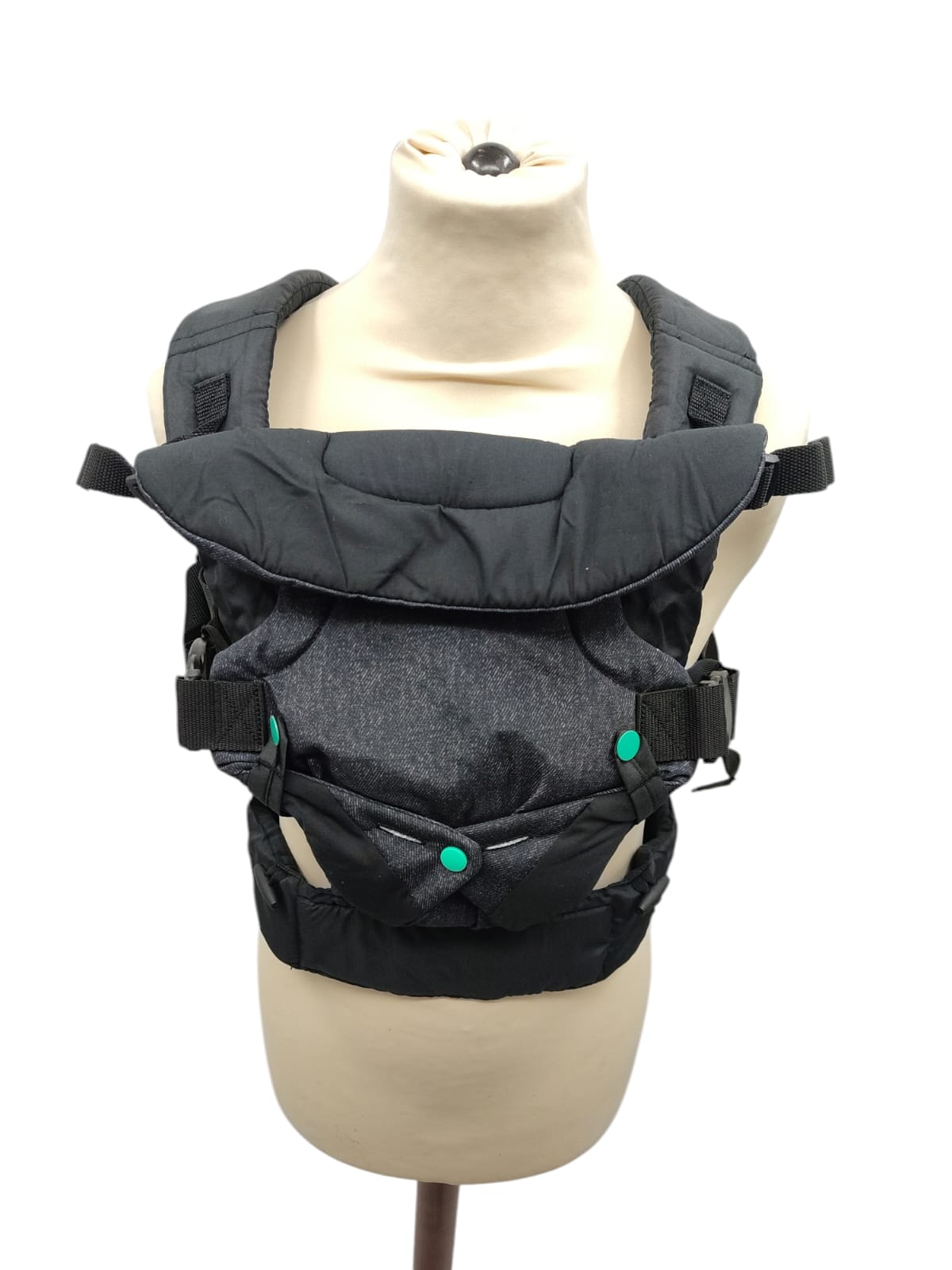 Infantino Flip 4-in-1 Carrier Washable Bib Black Denim 3.6-14.5kg