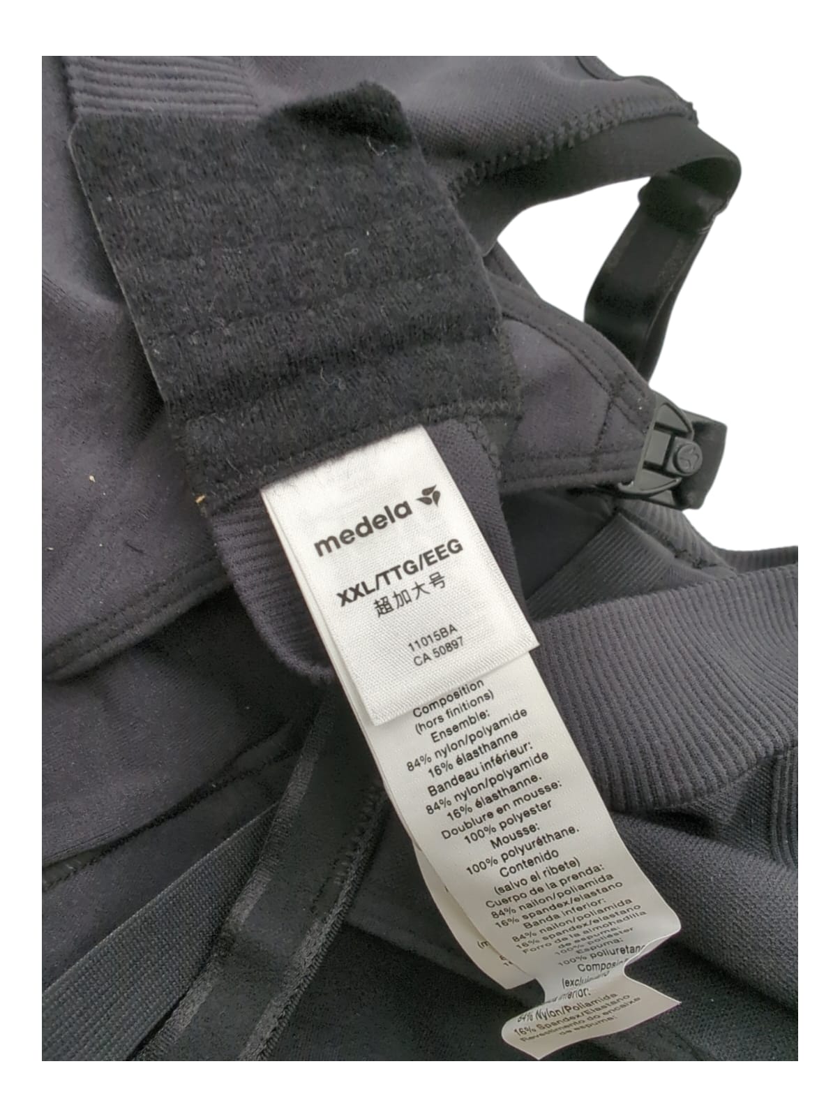 Medela 3-in-1 Still Abpump BH schwarz atmungsaktiv leicht XXL