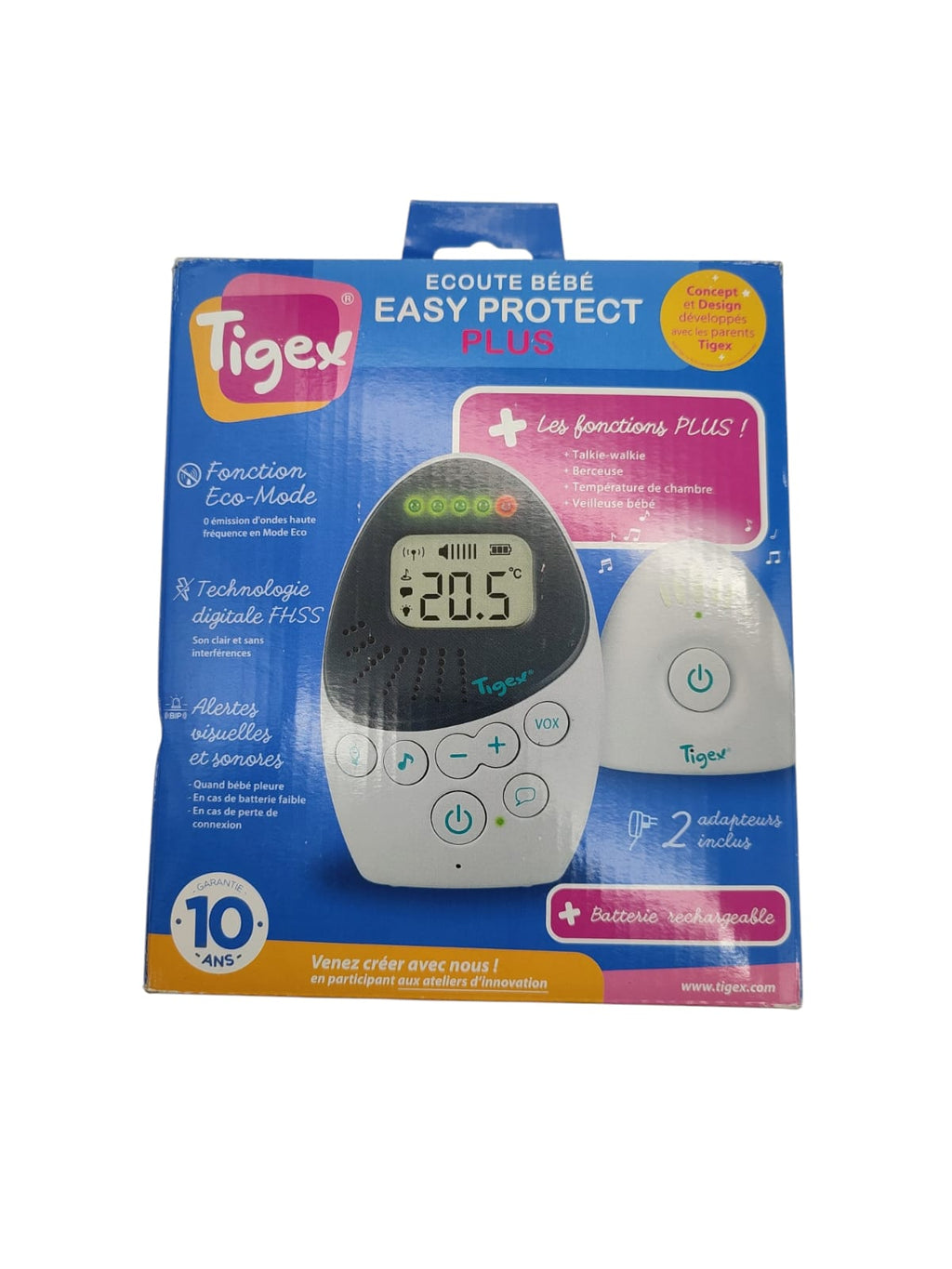Tigex Babyphone Easy Protect Plus wiederaufladbar Eco-Modus