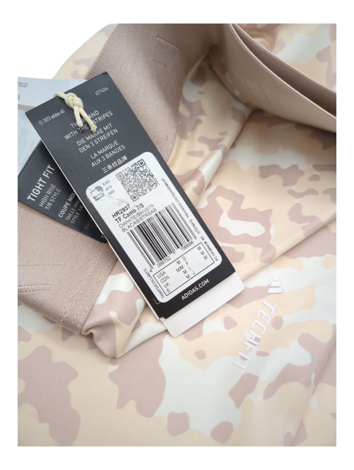 Adidas Damen Leggings Techfit Off White Sand Strata Größe M