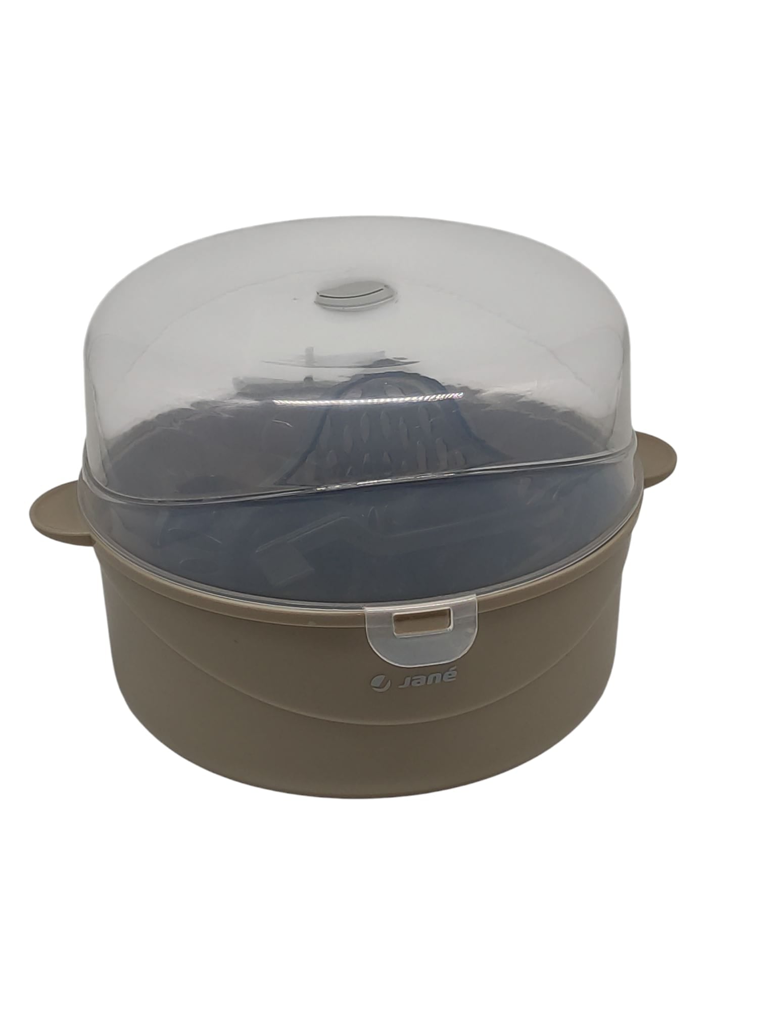 Jané Mikrowellen-Sterilisator Babyflaschen Sterilisator mit Korb Grau