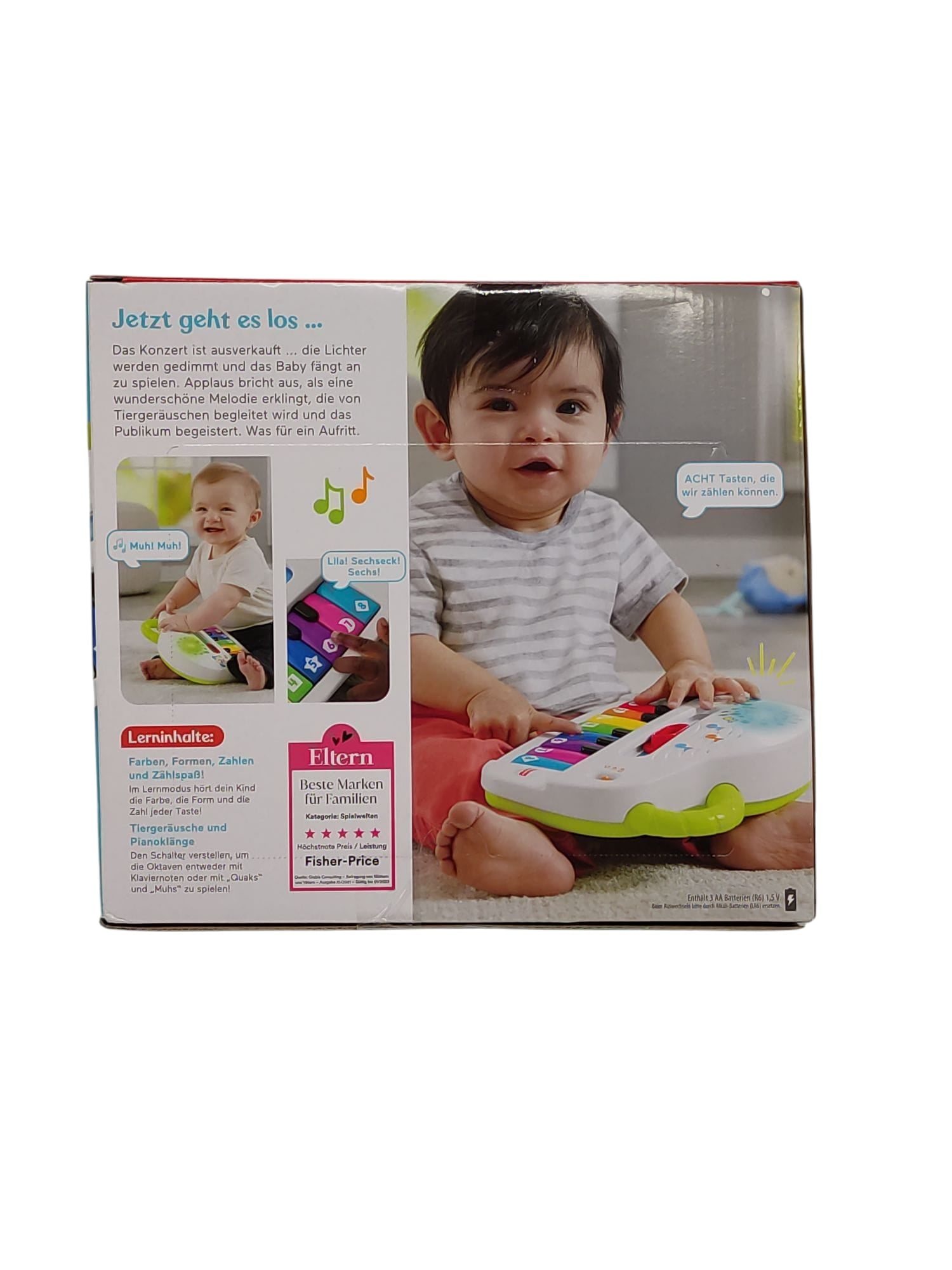 FISHER-PRICE tragbares Spielzeugklavier mit Tastatur und 4 Spielmodi