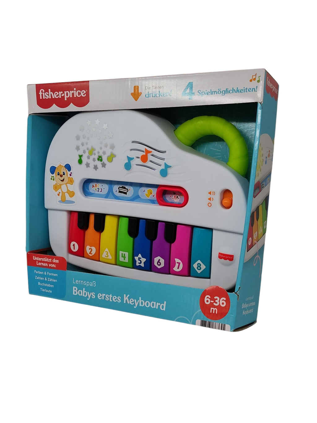 FISHER-PRICE tragbares Spielzeugklavier mit Tastatur und 4 Spielmodi