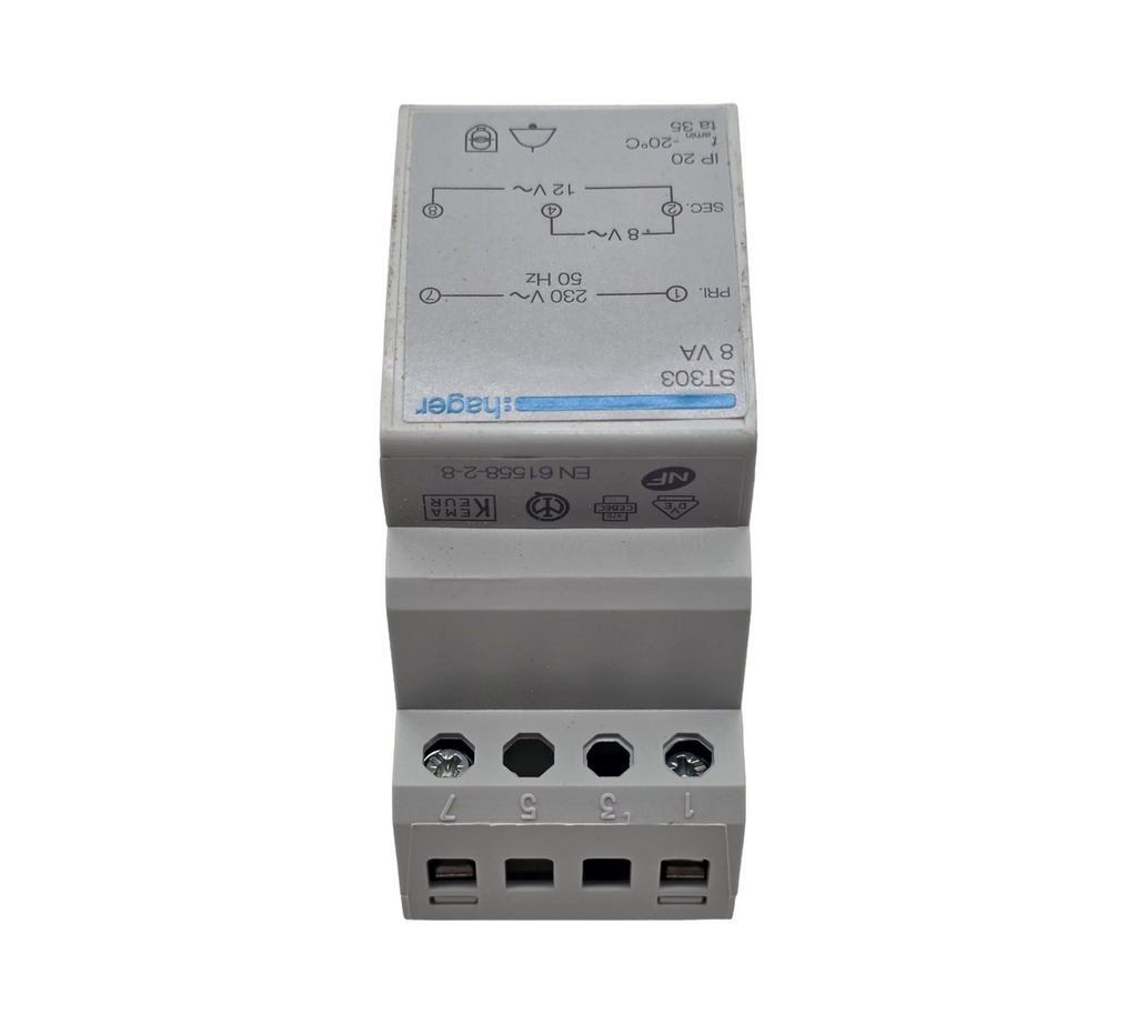 Hager ST303 Klingeltransformator 8V 12V 1A Weiß