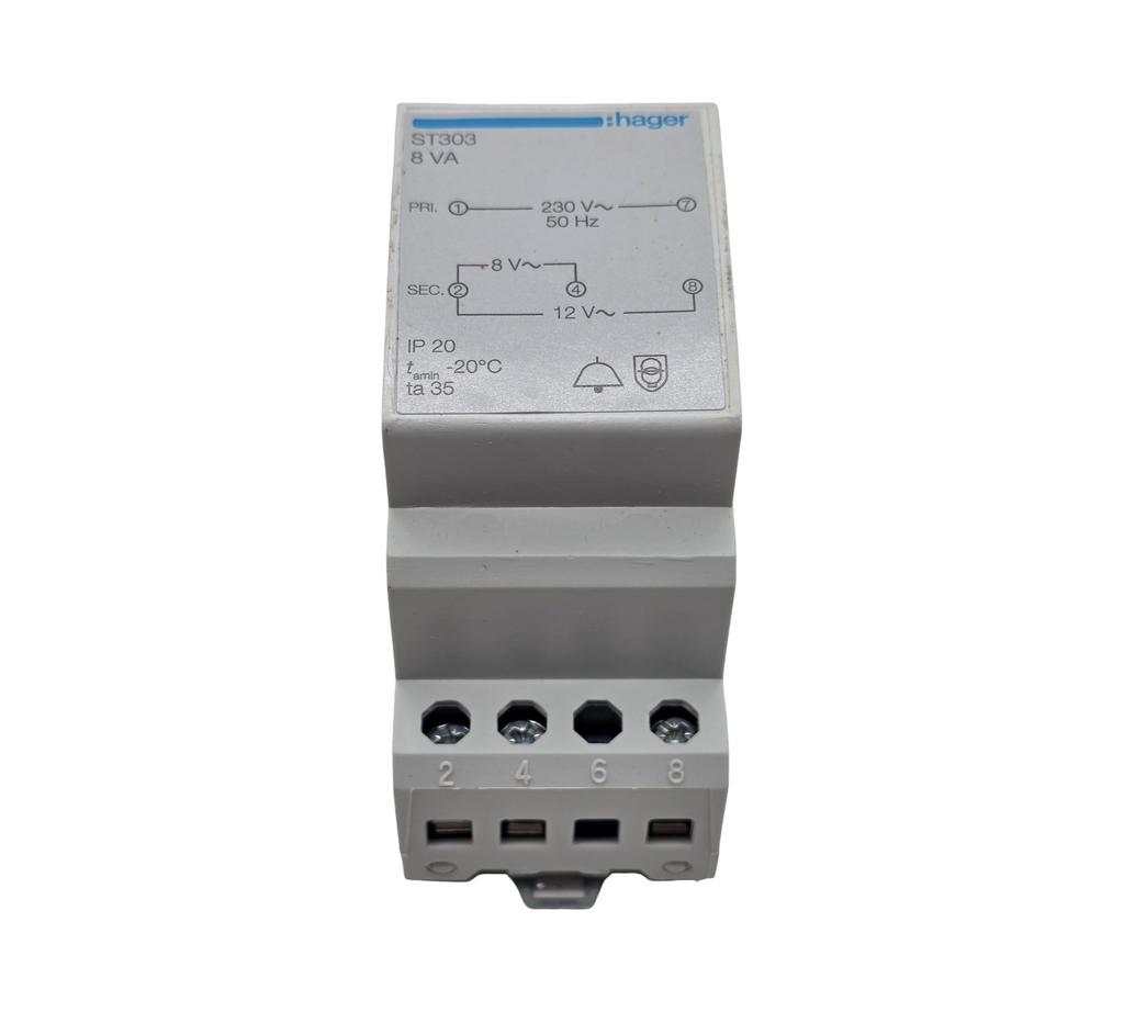 Hager ST303 Klingeltransformator 8V 12V 1A Weiß