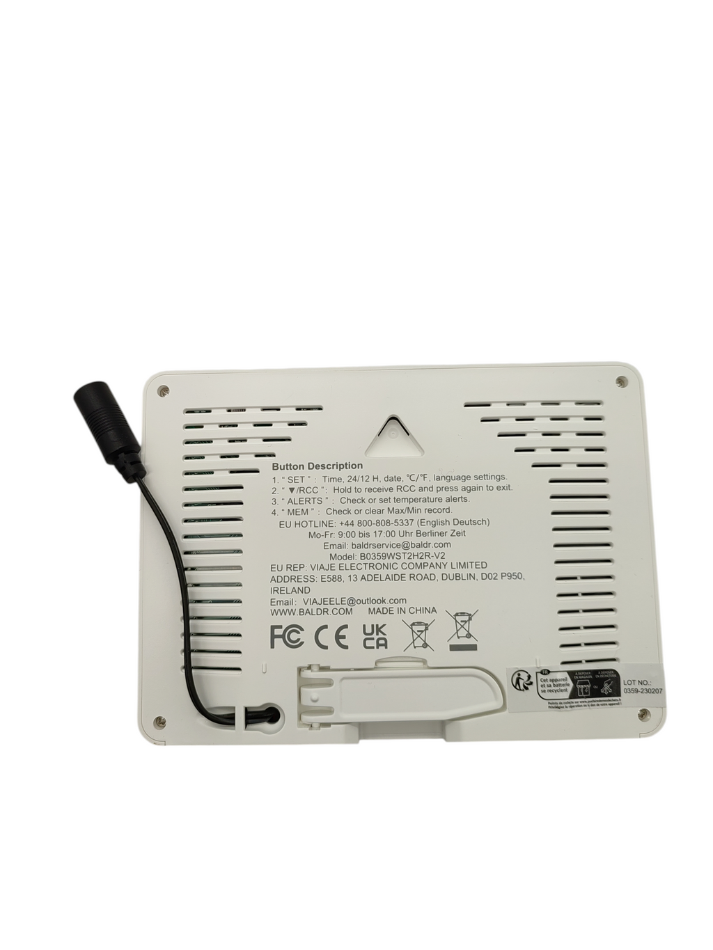 BALDR Funk-Wetterstation Außensensor Farbdisplay DCF Thermometer Hygrometer