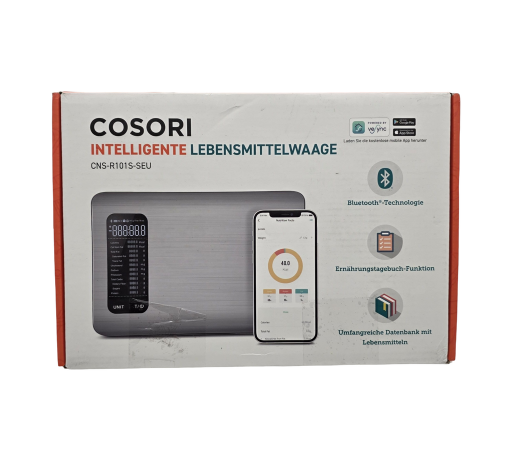 Cosori Digitale Küchenwaage App Nährwertanalyse 5kg Edelstahl