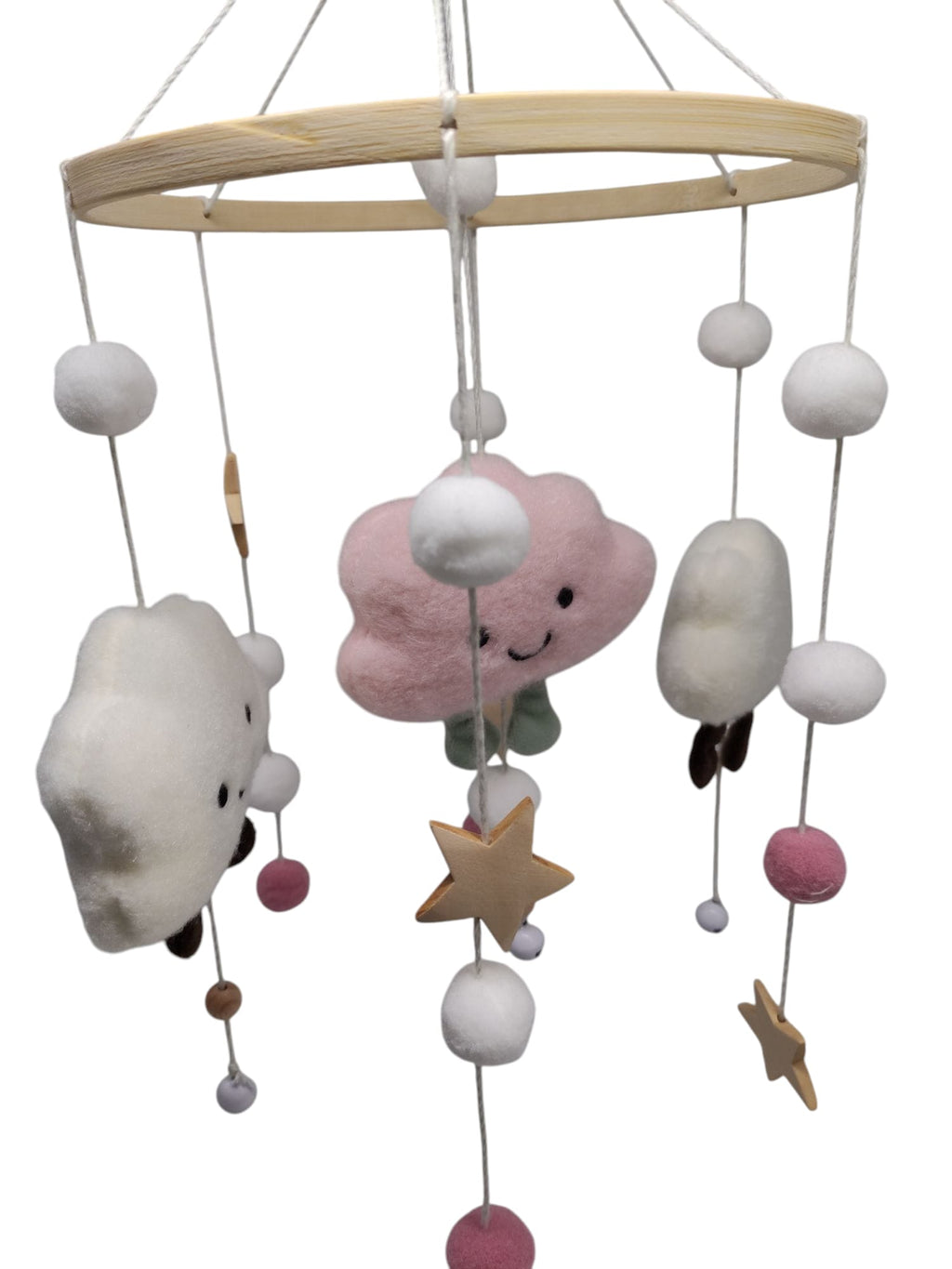 Promise Babe Mobile Baby Wind Chime Felt Balls Clouds Stars