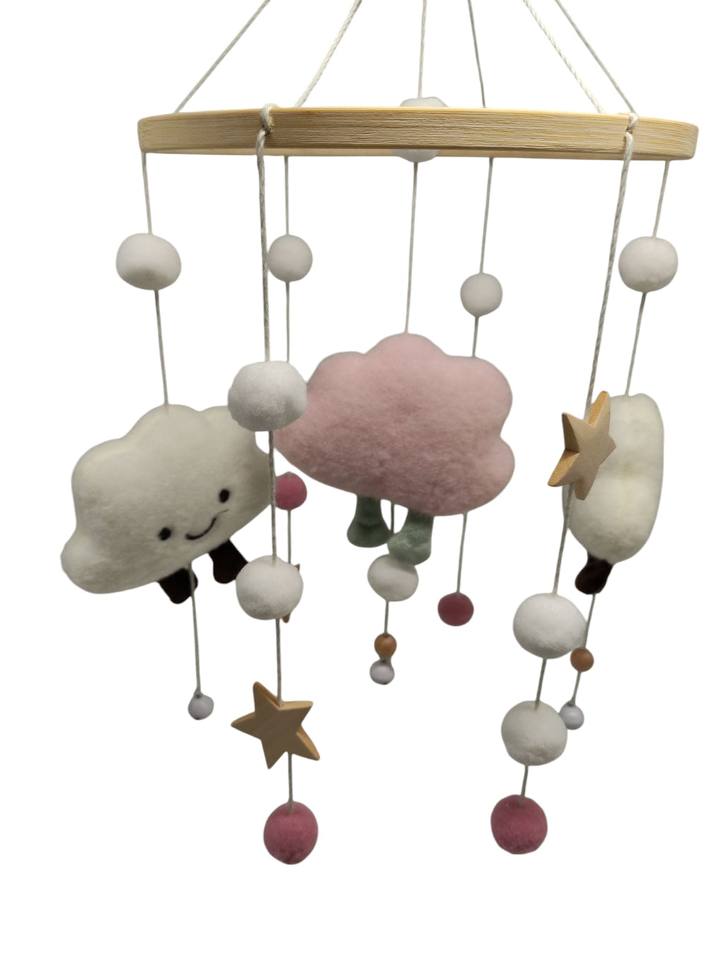 Promise Babe Mobile Baby Wind Chime Felt Balls Clouds Stars