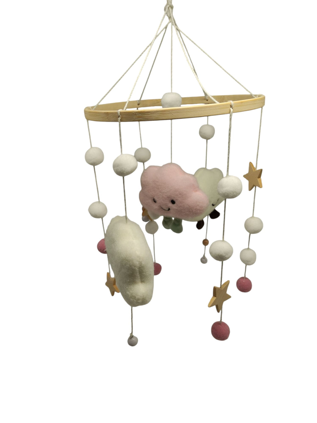 Promise Babe Mobile Baby Wind Chime Felt Balls Clouds Stars