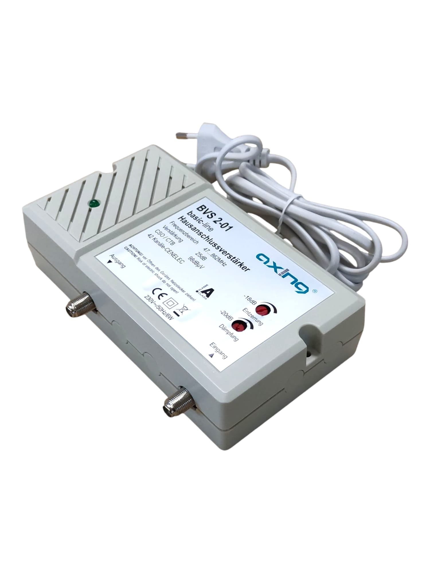 Axing BVS 2-01 Hausanschlussverstärker 25 dB Kabelfernsehen 47-862 MHz