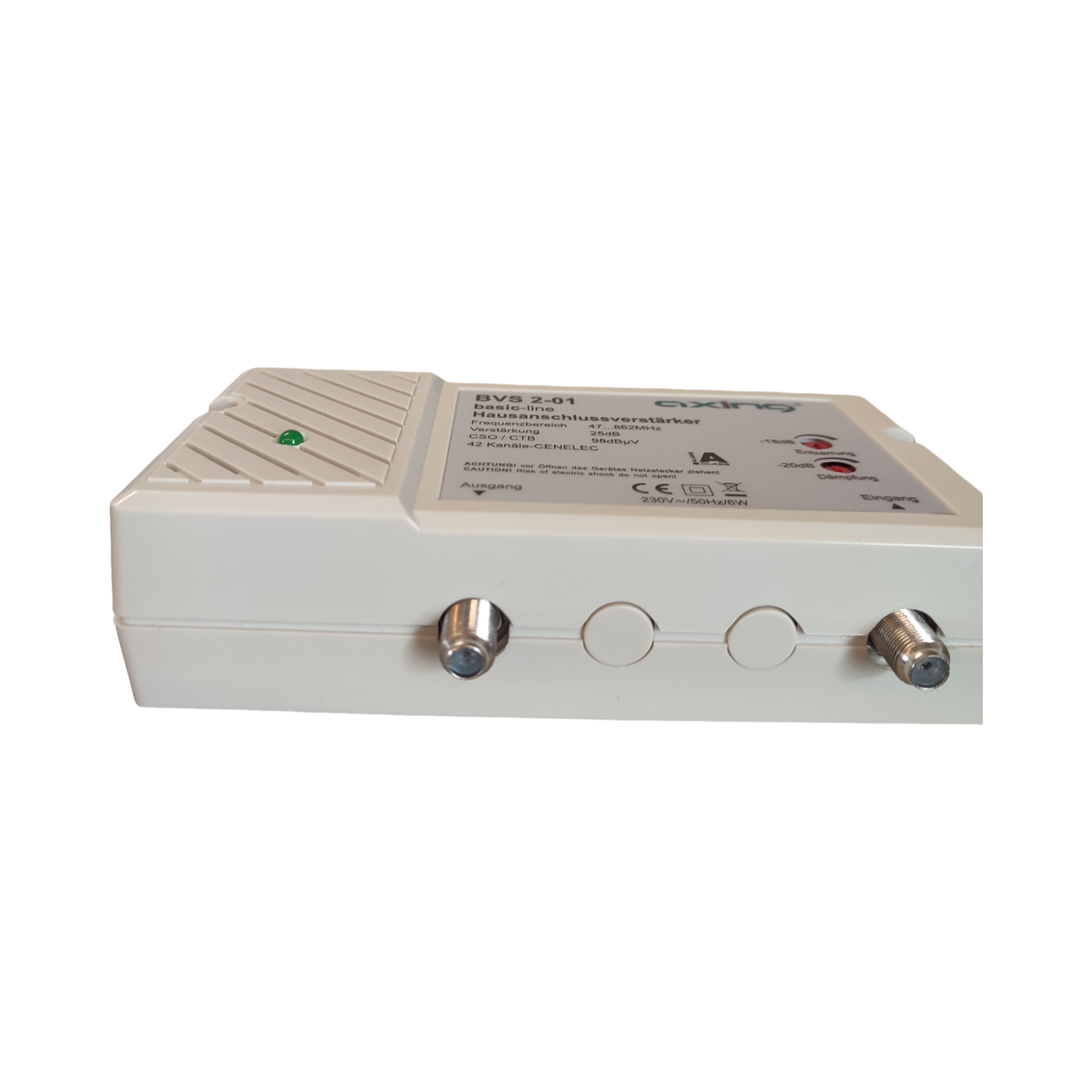Axing BVS 2-01 Hausanschlussverstärker 25 dB Kabelfernsehen 47-862 MHz