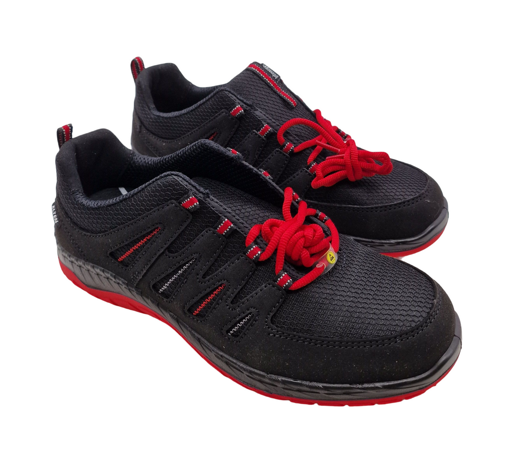 ELTEN Sicherheitsschuhe MADDOX schwarz-rot Low ESD S3 Damen Herren Gr 42