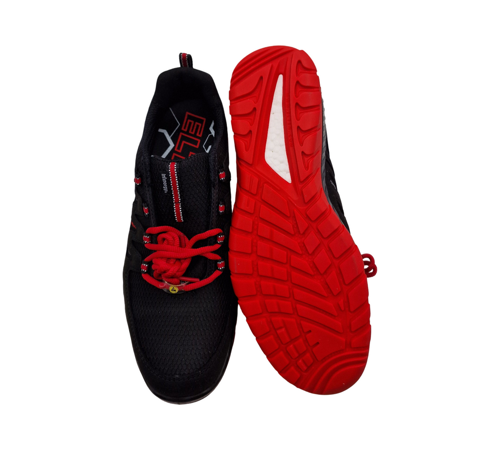 ELTEN Sicherheitsschuhe MADDOX schwarz-rot Low ESD S3 Damen Herren Gr 42